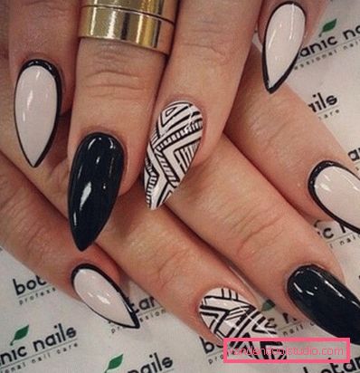 Beautiful manicure on sharp nails 2019-2020