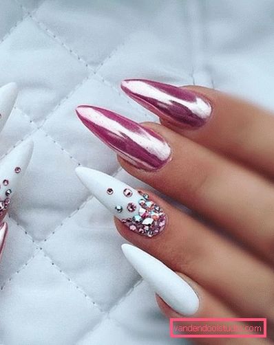 Beautiful manicure on sharp nails 2019-2020