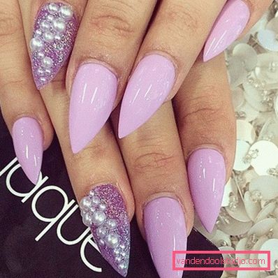 Beautiful manicure on sharp nails 2019-2020