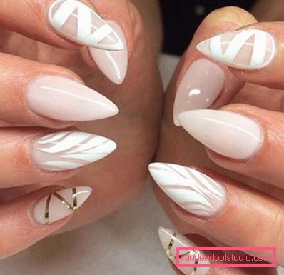 Beautiful manicure on sharp nails 2019-2020