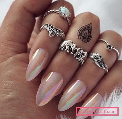 Beautiful manicure on sharp nails 2019-2020