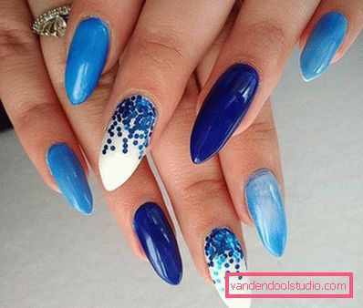 Beautiful manicure on sharp nails 2019-2020