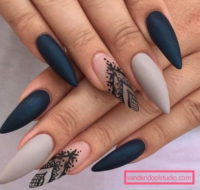 Beautiful manicure on sharp nails 2019-2020