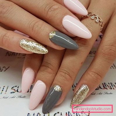 Beautiful manicure on sharp nails 2019-2020