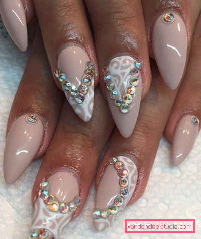 Beautiful manicure on sharp nails 2019-2020