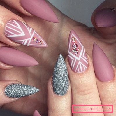 Beautiful manicure on sharp nails 2019-2020