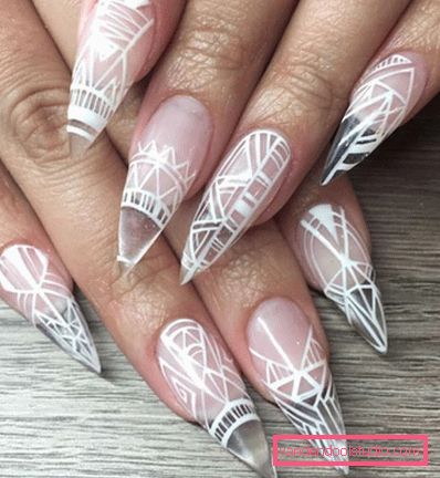 Beautiful manicure on sharp nails 2019-2020