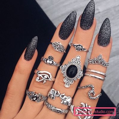 Beautiful manicure on sharp nails 2019-2020