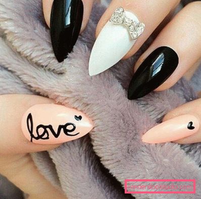 Beautiful manicure on sharp nails 2019-2020