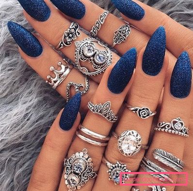 Beautiful manicure on sharp nails 2019-2020