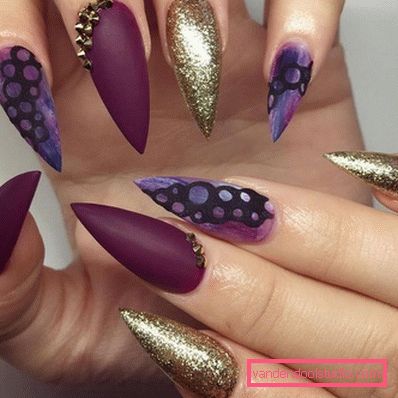 Beautiful manicure on sharp nails 2019-2020