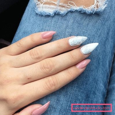 Beautiful manicure on sharp nails 2019-2020