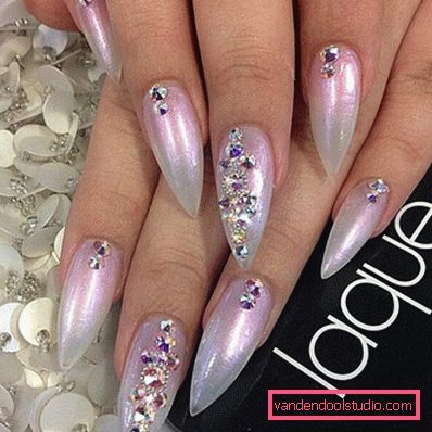 Beautiful manicure on sharp nails 2019-2020