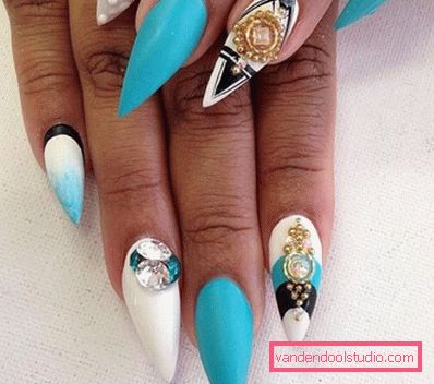 Beautiful manicure on sharp nails 2019-2020