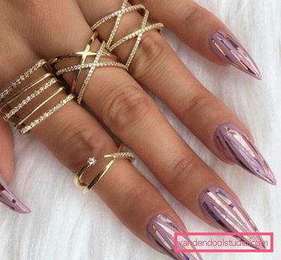 Beautiful manicure on sharp nails 2019-2020