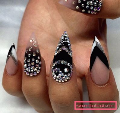 Beautiful manicure on sharp nails 2019-2020