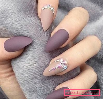 Beautiful manicure on sharp nails 2019-2020