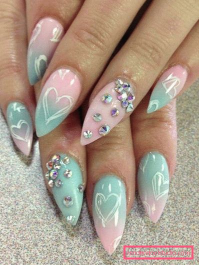 Beautiful manicure on sharp nails 2019-2020