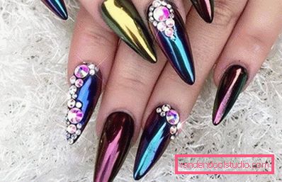 Beautiful manicure on sharp nails 2019-2020