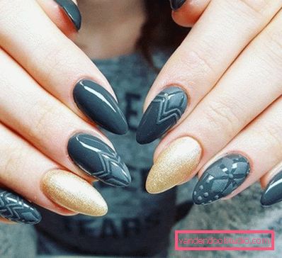 Beautiful manicure on sharp nails 2019-2020