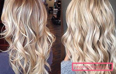 Highlighting on blond hair - fashion trends and photos
