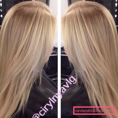 Highlighting on blond hair - fashion trends and photos