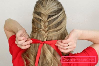 Cute hairstyle with fleece and pigtail for every day