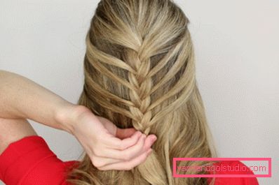 Cute hairstyle with fleece and pigtail for every day