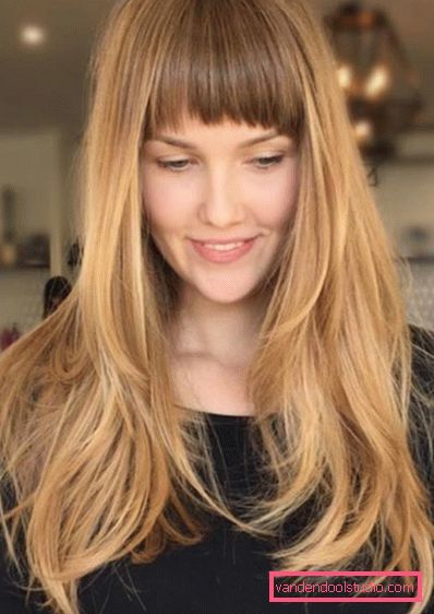 Fashion haircuts for long hair with bangs - photo