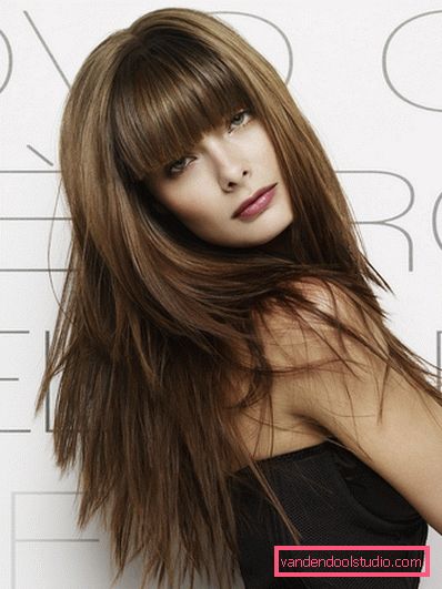 Fashion haircuts for long hair with bangs - photo