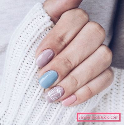 Delicate pastel manicure 2019-2020 year