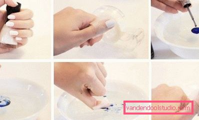 creating a marble manicure on the water creating a marble manicure on the water