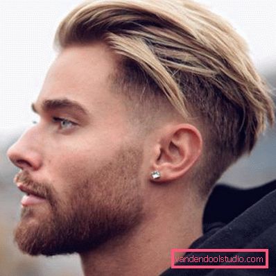 Men's hairstyles with combed back - photo