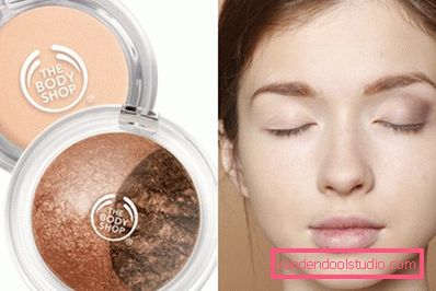 applying brown eye shadows to the eyelids