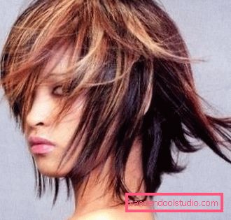 Popular women's haircuts with long and oblique bangs for medium hair