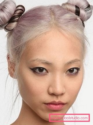 High hairstyles for long and medium hair - two bunches Festive and casual high hairstyle options for long and medium hair