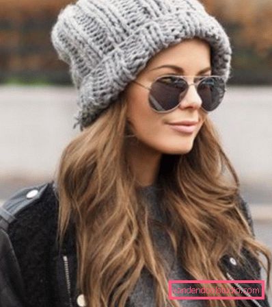 Hairstyles under the cap for long and medium hair - photo