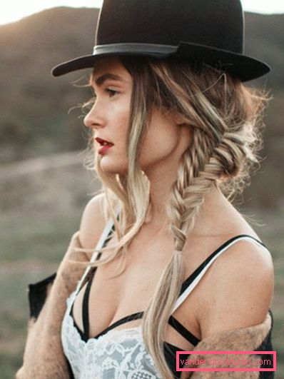 Hairstyles under the cap for long and medium hair - photos