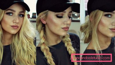 Hairstyles under the cap for long and medium hair - photos