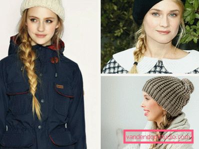 Hairstyles under the cap for long and medium hair - photos