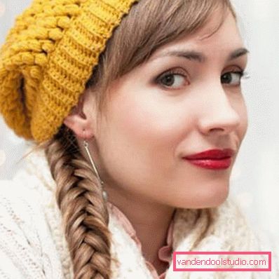 Hairstyles under the cap for long and medium hair - photo