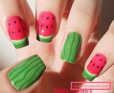 watermelon nail art