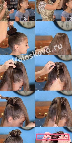 Simple hairstyle - a bunch of braids