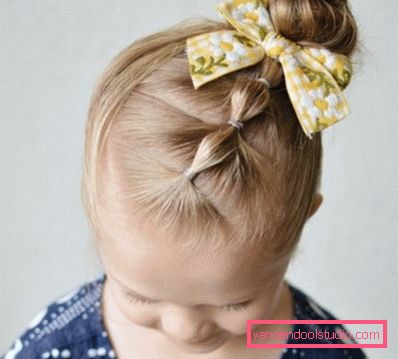 Hairstyles for children for medium hair in kindergarten A variety of hairstyles for girls on medium hair