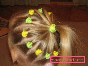Hairstyles for children for medium hair in kindergarten A variety of hairstyles for girls on medium hair