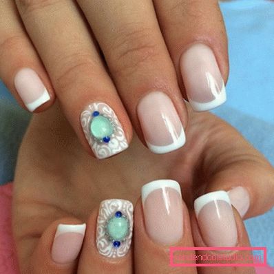 Fashionable white manicure