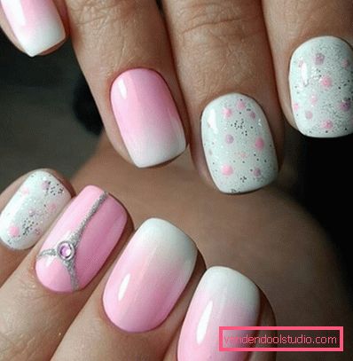 Fashionable white manicure