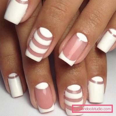 Fashionable white manicure