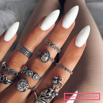 Fashionable white manicure