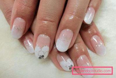 Fashionable white manicure